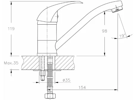 Смеситель для умывальника HB4515 1/2 "HAIBA"