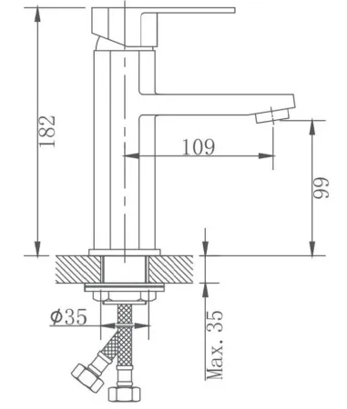 Смеситель для умывальника HB10806 1/2 нерж. "HAIBA"