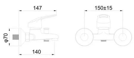 Смеситель для ванны с коротким изливом шаров POTATO P3029