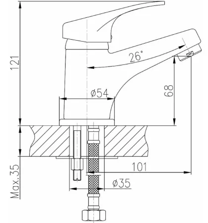 Смеситель для умывальника HB1013 1/2 "HAIBA"