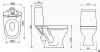 Унитаз-компакт W 101 кос.выпуск, ниж.подвод, сид. полипропилен (GESSO)