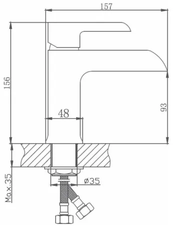 Смеситель для умывальника HB10805-7, черный 1/2 "HAIBA"