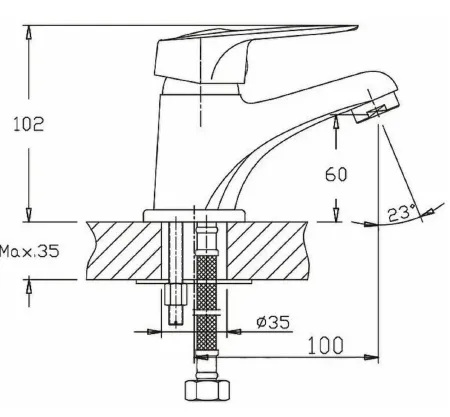 Смеситель для умывальника HB1037 1/2 "HAIBA"